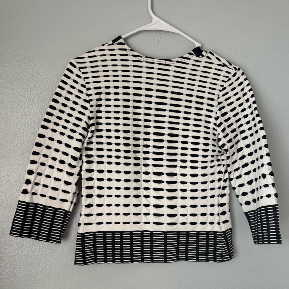Cache Black And White Patterned Top Small - image 2